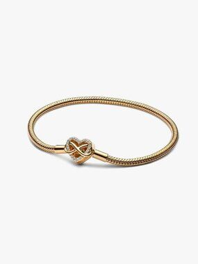 Pandora Sparkling Infinity Heart Clasp Snake Chain Bracelet